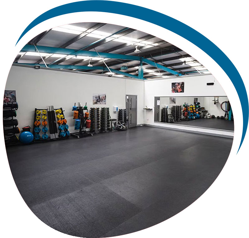 Exercise class studio at gym in Flintshire
